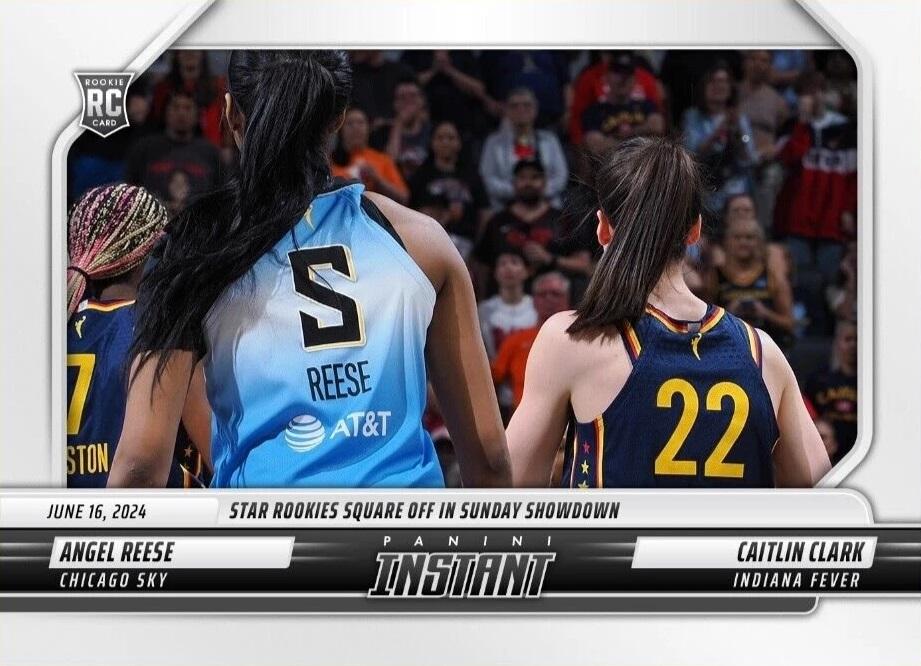 2024 Panini Instant Caitlin Clark Angel Reese Dual Rookie Card #73 Serial Numbered #/2870