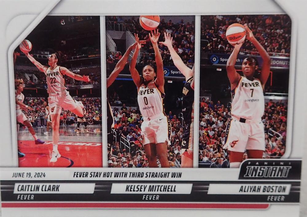 2024 Panini Instant Kelsey Mitchell Caitlin Clark Aliyah Boston Rookie Card #78 Serial Numbered #/1075