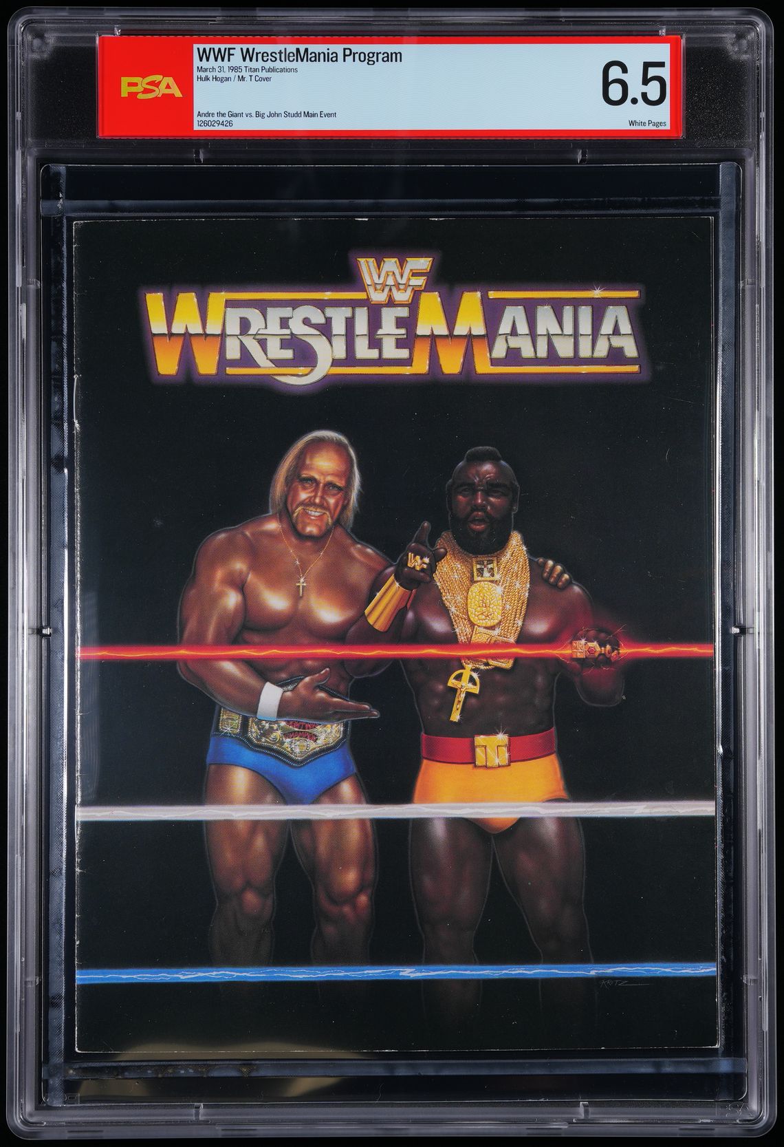 1985 Hulk Hogan Mr T WWF WrestleMania 1 Magazine Cover Rookie Collectible PSA